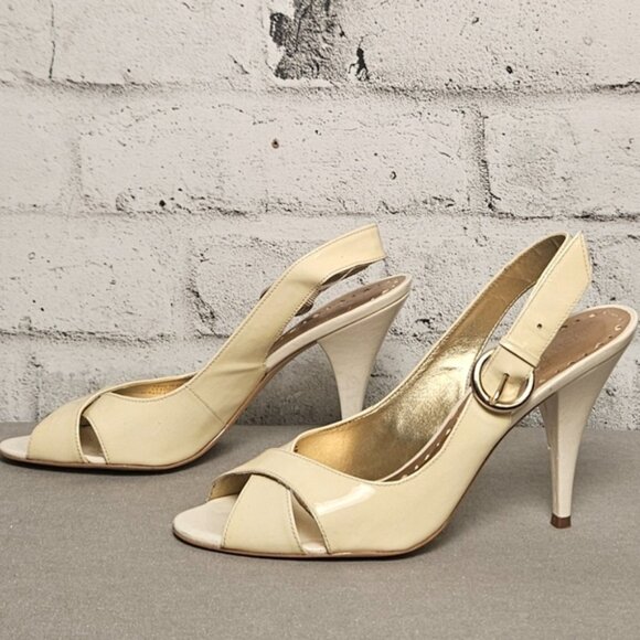 BCBGirls Baby Yellow Slingback Heels - Picture 3 of 6